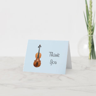 Musical Violin Cute Blue Bedankkaart
