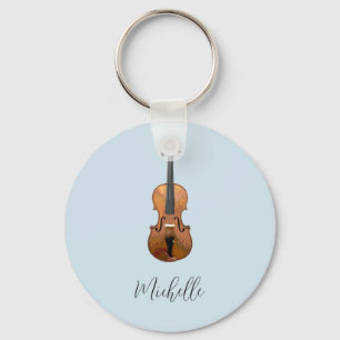 Musical Violin Cute Blue Sleutelhanger