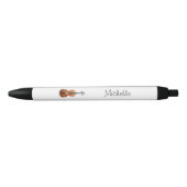 Musical Violin Cute Fiddle Zwarte Inkt Pen (Voorkant)