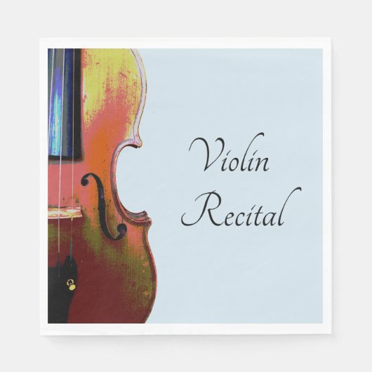 Musical Violin Overweging Elegant Blue Servet (Voorkant)