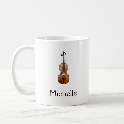 Musical Violin Personalized Koffiemok (Links)