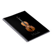 Musical Violin Simple Personalized Black Notitieboek (Rechterzijde)
