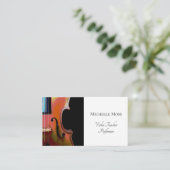 Musical Violin Teacher Performer Elegant Visitekaartje (Staand voorkant)