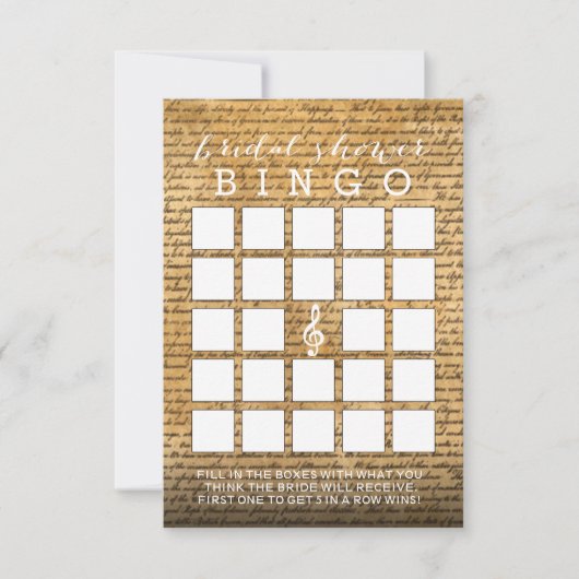  Musical Vrijgezellenfeest Bingo Cards Kaart (Voorkant)