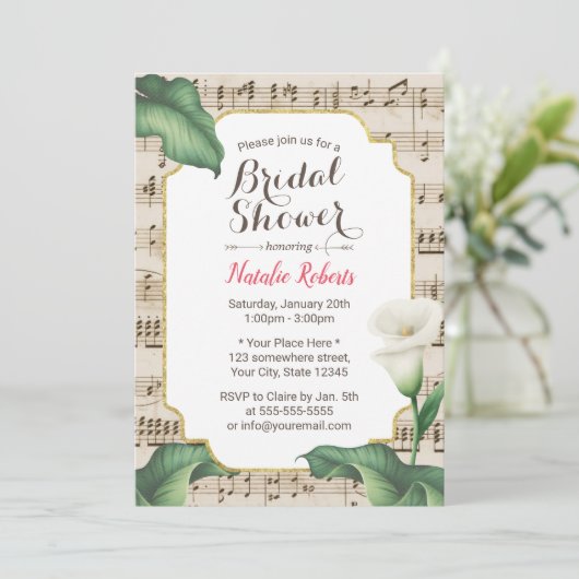 Musical Vrijgezellenfeest  Lily Flower Kaart (Staand voorkant)