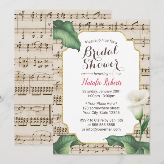 Musical Vrijgezellenfeest  Lily Flower Kaart (Voorkant / Achterkant)