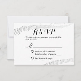 Musical Wedding Simple en Elegant RSVP Kaartje