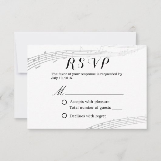 Musical Wedding Simple en Elegant RSVP Kaartje (Voorkant)