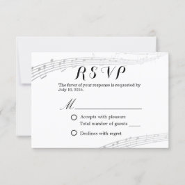 Musical Wedding Simple en Elegant RSVP Kaartje