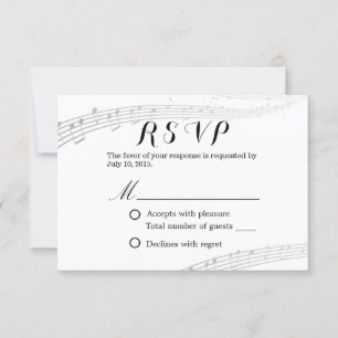 Musical Wedding Simple en Elegant RSVP Kaartje