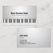 Musical White Piano Keys Muziek Visitekaartje (Voorkant / Achterkant)