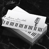 Musical White Piano & Voice Teacher Music Visitekaartje