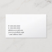 Musical White Piano & Voice Teacher Music Visitekaartje (Achterkant)