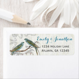 Musical Wood Texture  Birds Labels