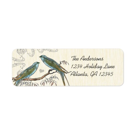 Musical Wood Texture  Birds Labels (Voorkant)