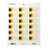 Musical Zonnebloem Adresetiketten Etiket (Full Sheet)