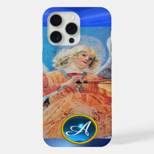 MUSICALE ENGEL, Blauwe saffier edelsteen monogram iPhone 15 Pro Max Case