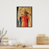 MUSICALE ENGEL IN ROOD EN GOUD POSTER (Keuken)