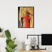 MUSICALE ENGEL IN ROOD EN GOUD POSTER (Thuiskantoor)