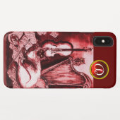 MUSICALE KAT MET UIL IN RODE ROBIJN EDLSTEEN MONOG Case-Mate iPhone CASE (Achterkant (horizontaal))