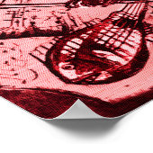 MUSICALE KAT ,Rood en Wit Poster (Hoek)