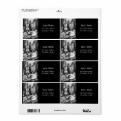 MUSICALE KAT,UIL,VIOOL,HARP Zwart Wit Grijs Muziek Etiket (Full Sheet)