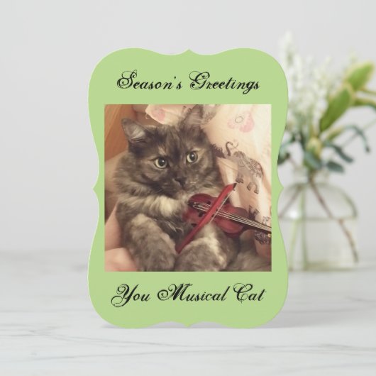 Musicale Katten Kerstkaart van RoseWrites (Staand voorkant)