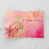 MUSICALE KLOVN MET ROZE GLITTERS Gefeliciteerd Kaart (Binnen)