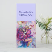 MUSICALE KLOVN ,roze blauw Kaart (Staand voorkant)