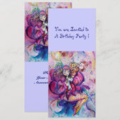 MUSICALE KLOVN ,roze blauw Kaart (Voorkant / Achterkant)