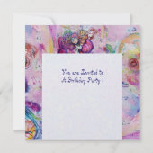 MUSICALE KLOVN ,roze blauw ,witte ijzermetaal Kaart (Achterkant)