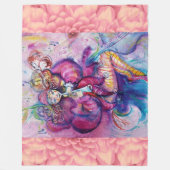 MUSICALE ROZE CLOWN MET UIL FLEECE DEKEN (Voorkant)