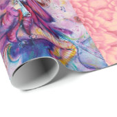 MUSICALE ROZE CLOWN MET UIL Roze Bloemblaadjes Cadeaupapier (Rol Hoek)