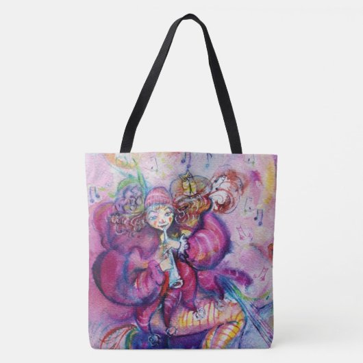 MUSICALE ROZE CLOWN TOTE BAG (Voorkant)