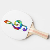 Musicale sleutel van de regenboog in vioolsleutel tafeltennisbatje (Zijkant)