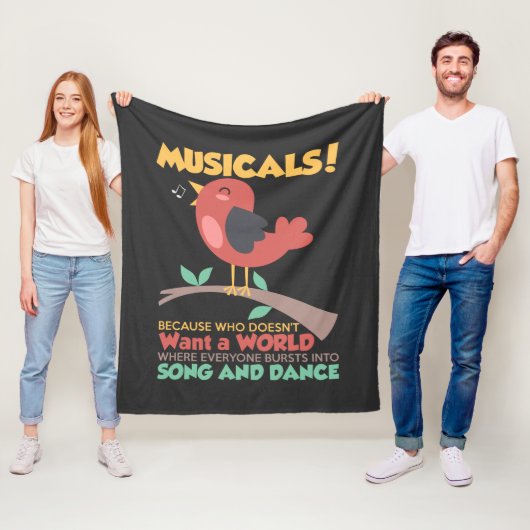 Musicals omdat wie geen Song en Dance wil Fleece Deken (In situ)