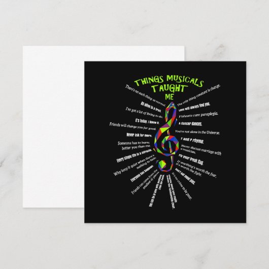 Musicals vertelden me actor 3 bedankkaart (Voorkant / Achterkant)