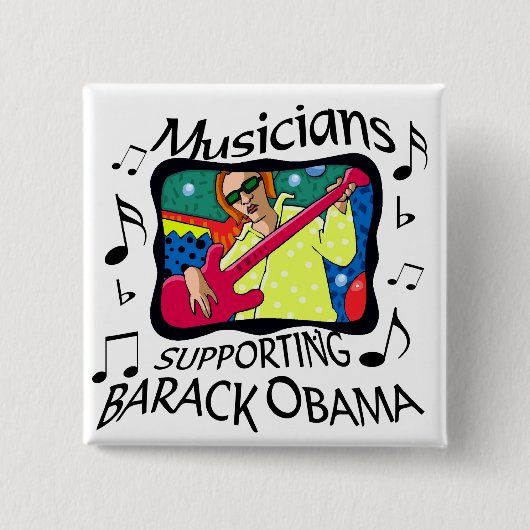 Musici die Barack Obama steunen Vierkante Button 5,1 Cm (Voorkant)