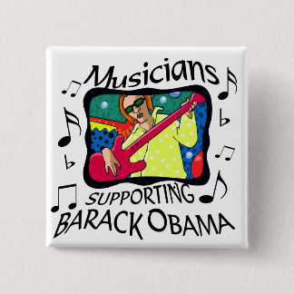 Musici die Barack Obama steunen Vierkante Button 5,1 Cm