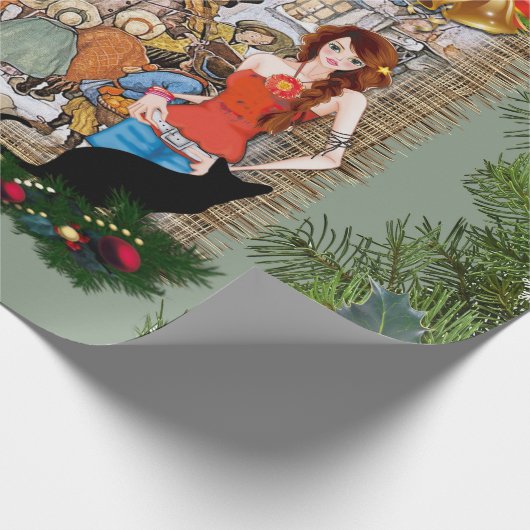 Musici in het oude Amsterdam met Kerstmis Cadeaupapier (Hoek)