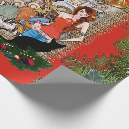 Musici in het oude Amsterdam met Kerstmis Cadeaupapier (Hoek)