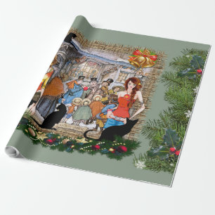 Musici in het oude Amsterdam met Kerstmis Cadeaupapier