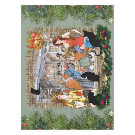 Musici in het oude Amsterdam met Kerstmis Tafelkleed