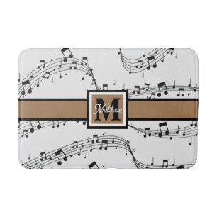 Musiciaans monogram zwart en wit badmat