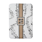 Musiciaans monogram zwart en wit badmat (Voorkant Verticaal)
