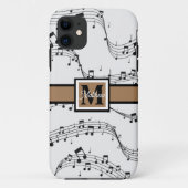 Musiciaans monogram zwart en wit Case-Mate iPhone case (Achterkant)