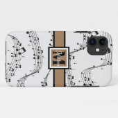 Musiciaans monogram zwart en wit Case-Mate iPhone case (Achterkant (horizontaal))
