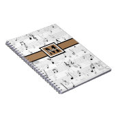 Musiciaans monogram zwart en wit notitieboek (Rechterzijde)