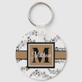 Musiciaans monogram zwart en wit sleutelhanger (Voorkant)