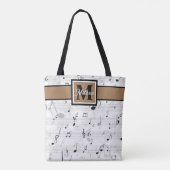 Musiciaans monogram zwart en wit tote bag (Achterkant)